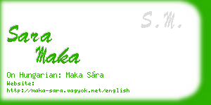 sara maka business card